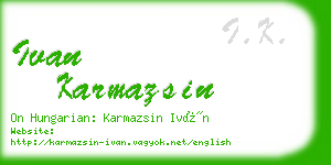 ivan karmazsin business card